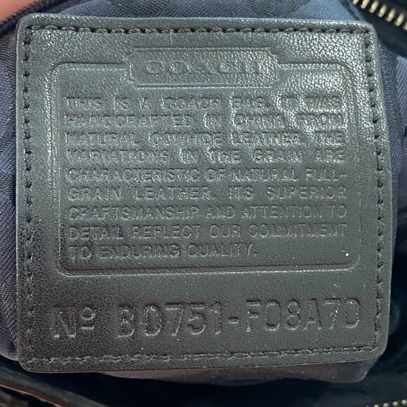 Coach F08A70 Hampton Leather Black Handbag Shoulder Bag Purse - Picture 4 of 8